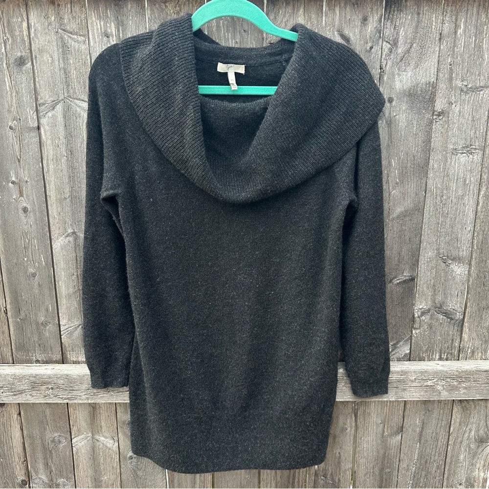 Joie Women’s Black Cashmere Wool Cowl Neck Oversized Tunic Sweater Sz XS